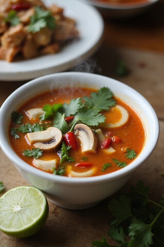 aromatic thai tom yum soup