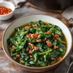 bacon infused collard greens dish