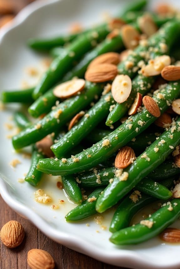 buttery green beans almondine preparation