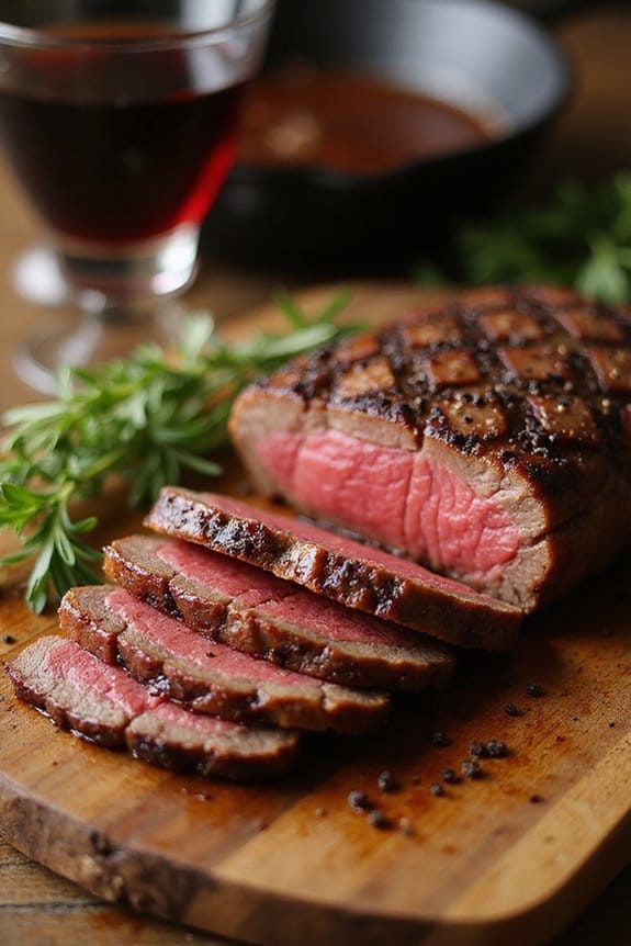 cabernet marinated flat iron steak