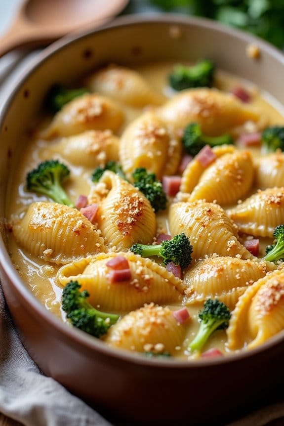 cauliflower based baked pasta shells