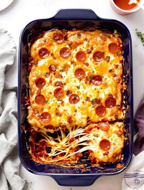 cheesy beef pepperoni casserole