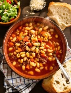 comforting bean pasta dish