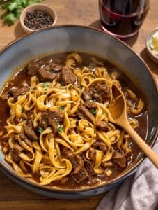 comforting beef noodle dish