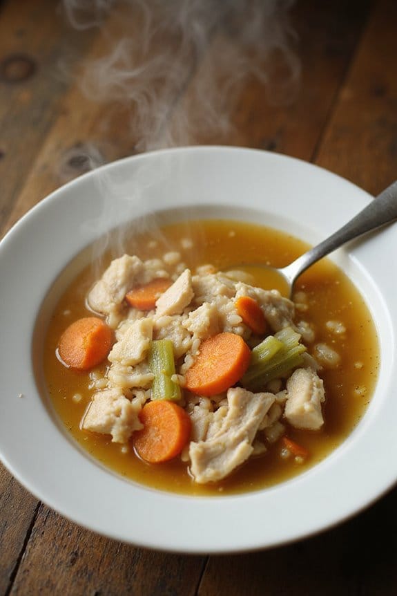 comforting chicken rice soup