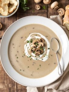 comforting creamy mushroom soup