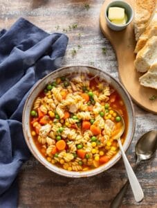 comforting vegetable orzo soup