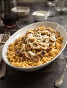 cozy beef stroganoff dinner