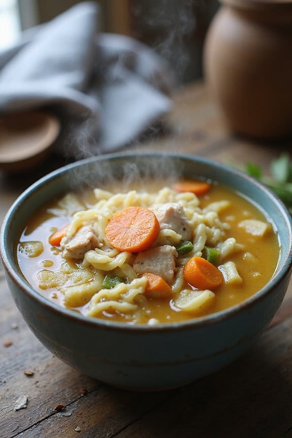 cozy chicken noodle soup