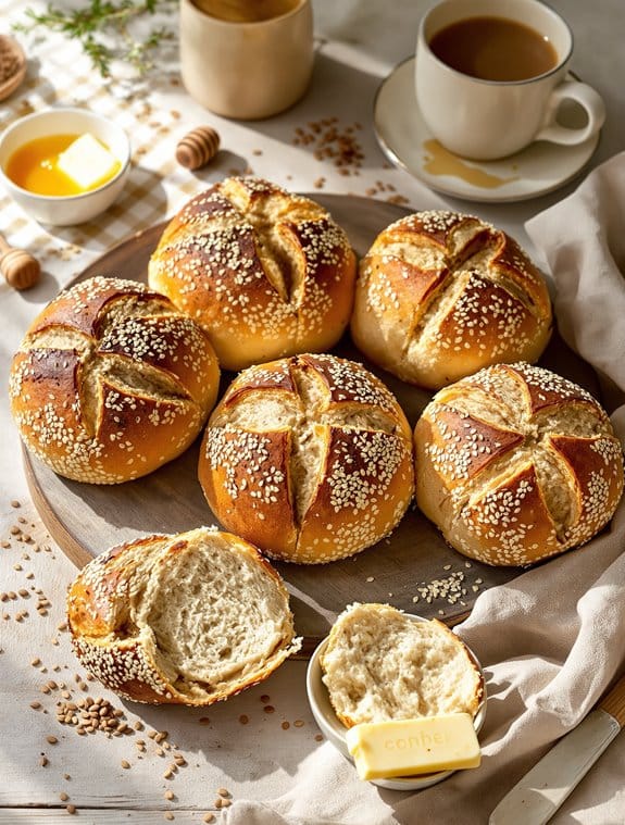 cozy rustic sunflower rolls