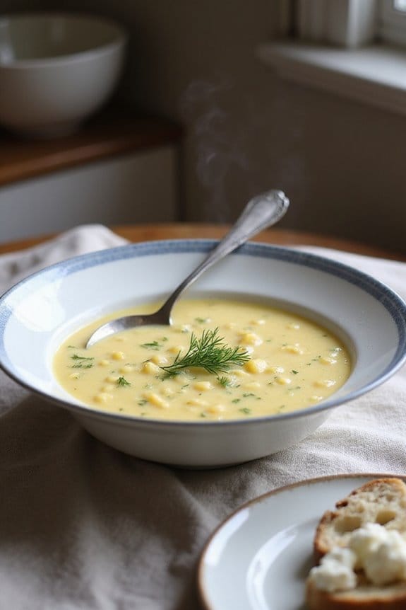 creamy avgolemono soup preparation