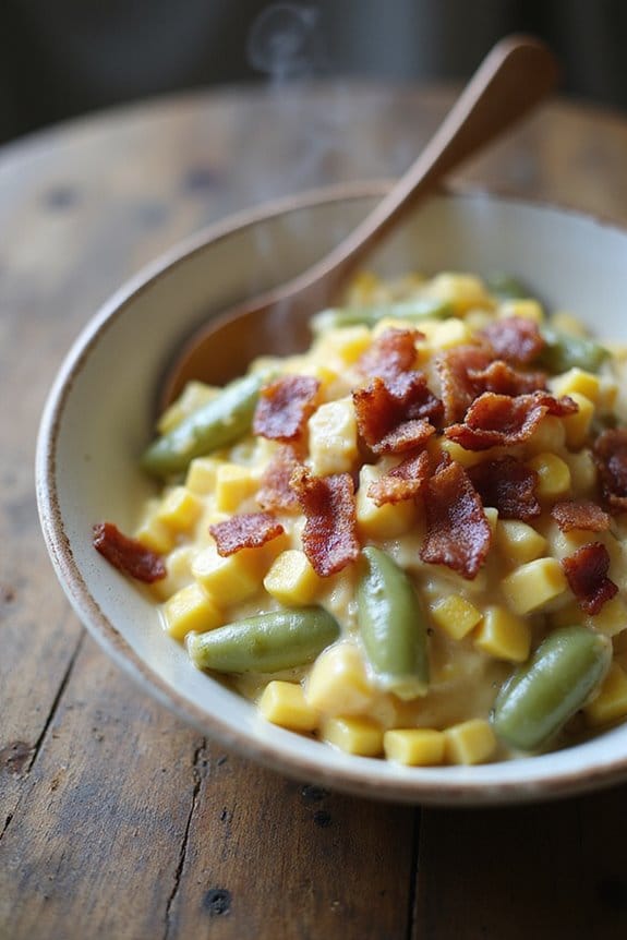 creamy bacon vegetable medley