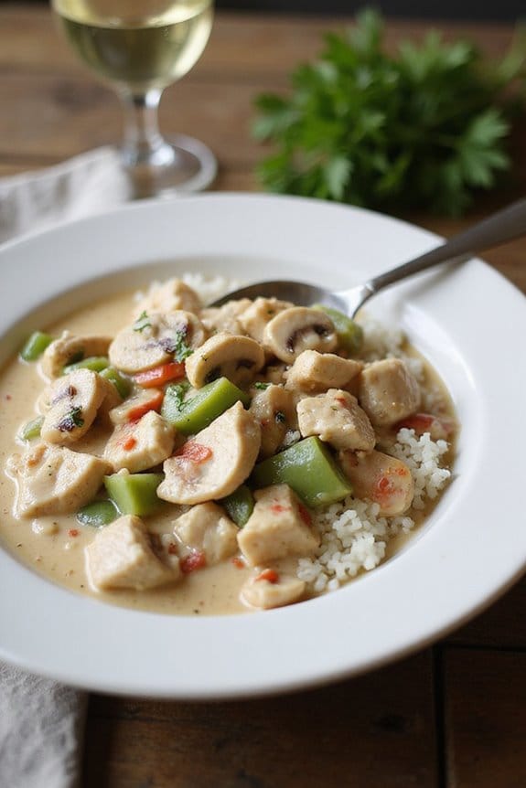 creamy chicken a la king