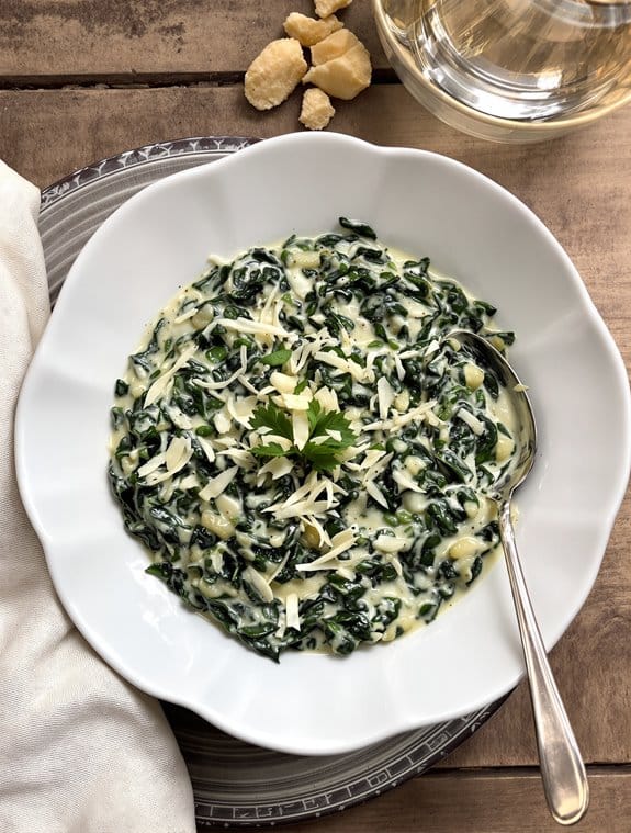 creamy comforting spinach dish