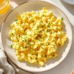 creamy double boiler scrambled eggs