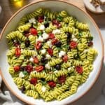 creamy mediterranean pesto pasta