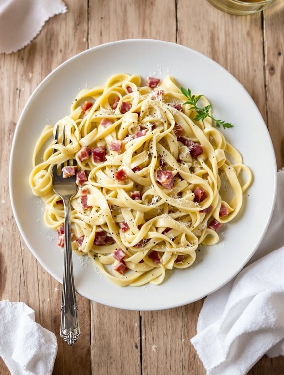 creamy prosciutto carbonara delight