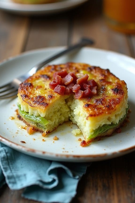crispy bacon infused potato cake