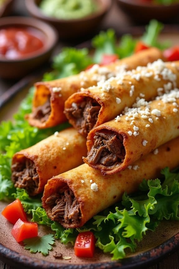 crispy beef filled taquitos recipe