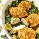 crispy herb filled chicken breast