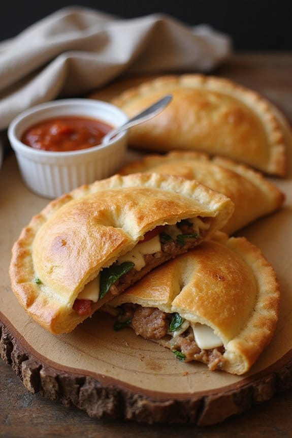 crispy phyllo calzones recipe