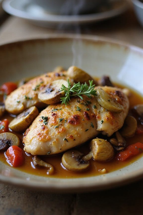 crispy roasted artichoke chicken