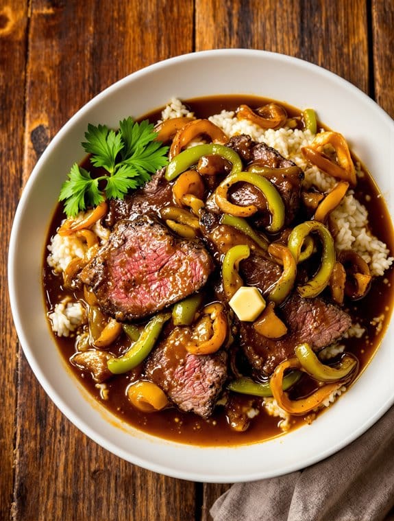 delicious slow cooked steak