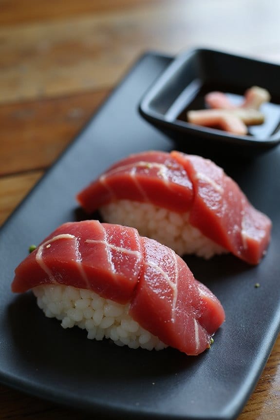 fresh tuna sushi preparation