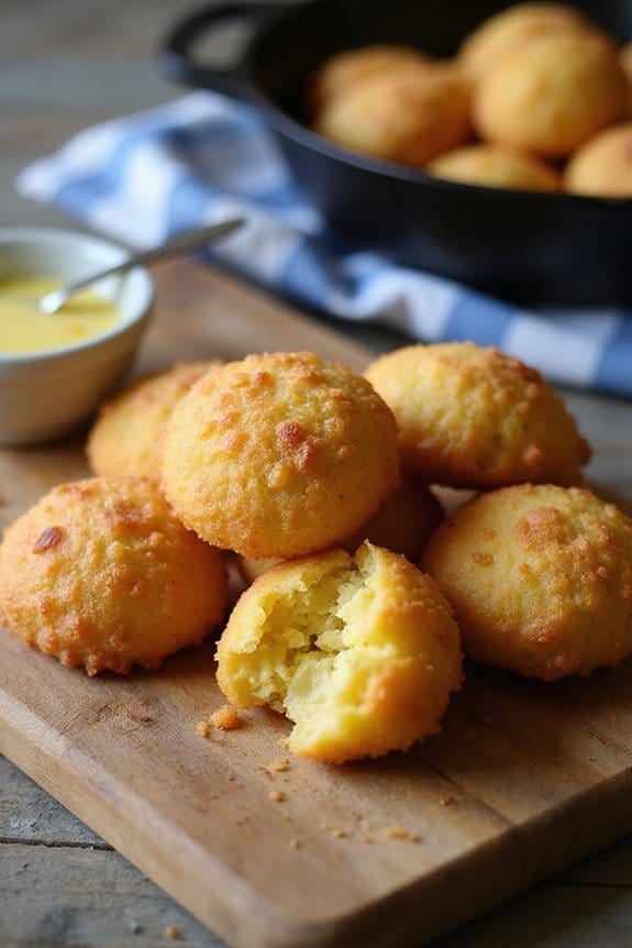 fried golden cornbread bites