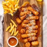 german currywurst and fries