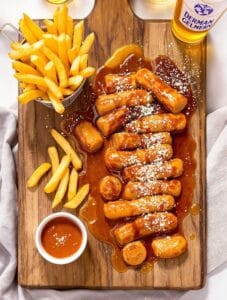 german currywurst and fries