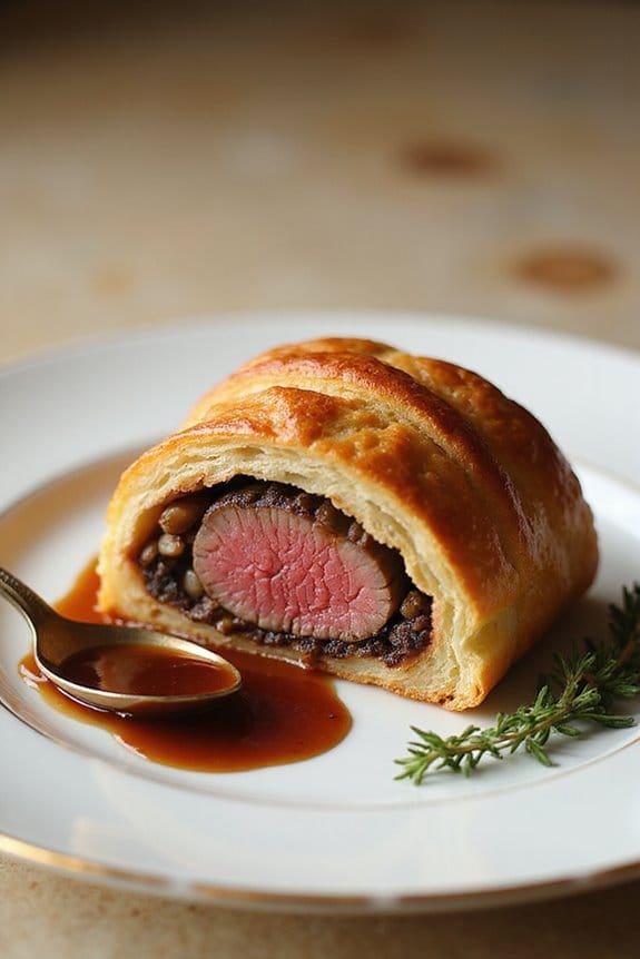 golden beef wellington preparation