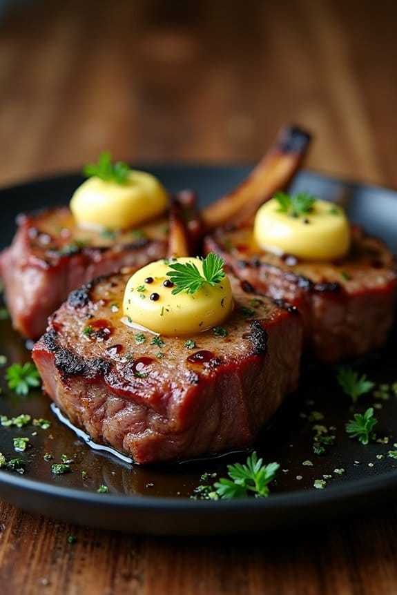 grilled lamb chops with butter