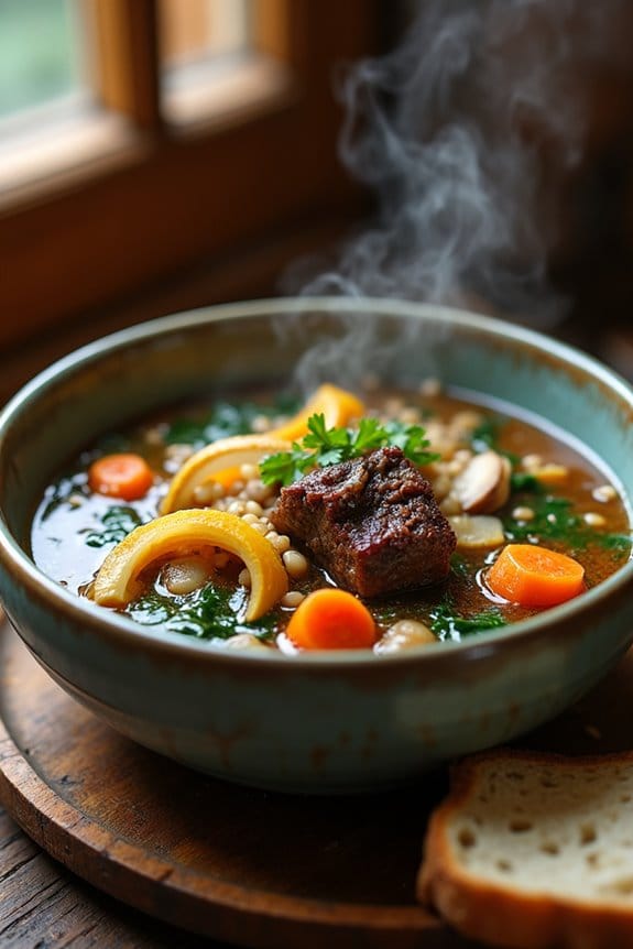hearty oxtail soup preparation