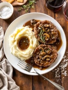 hearty salisbury steak dinner
