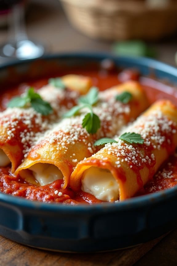 homemade crepes cheese filling