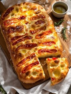 homemade golden focaccia bread