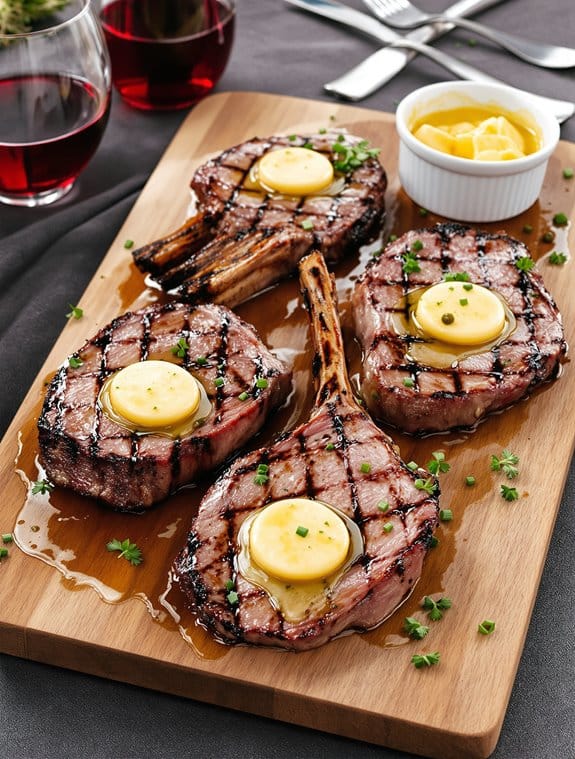 lamb chops with flavorful butter