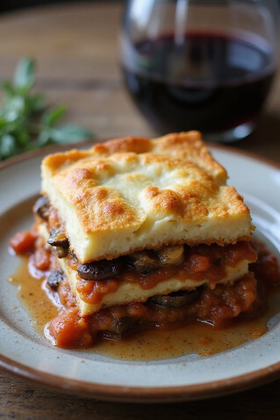 layered eggplant and b chamel