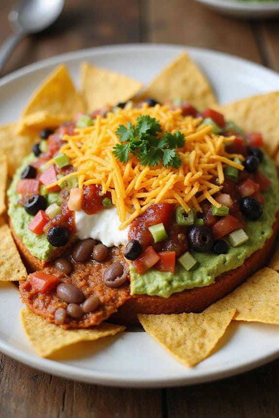 layered taco salad assembly