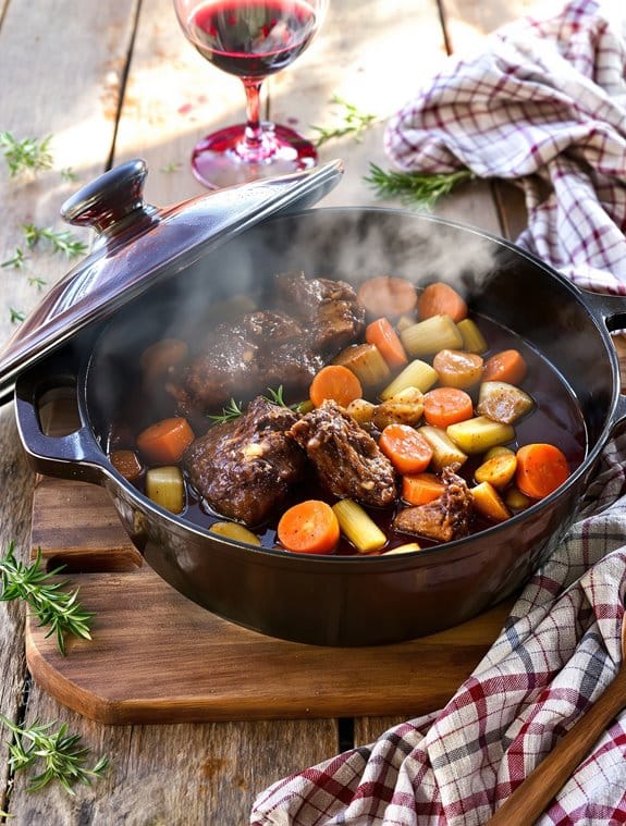 oxtail potjie with red wine