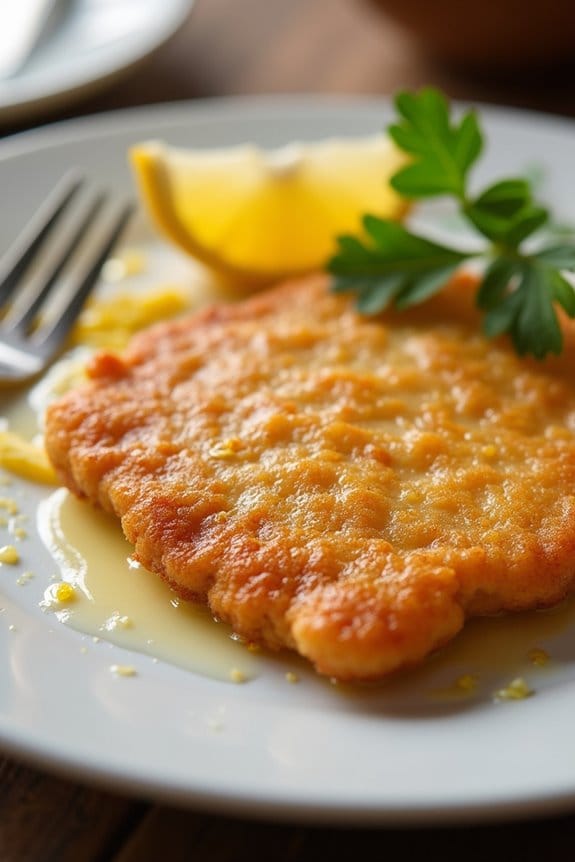 perfectly breaded veal cutlets