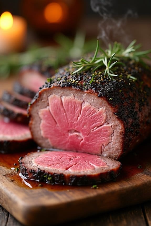 perfectly seasoned prime rib