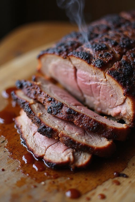 perfectly seasoned smoked brisket