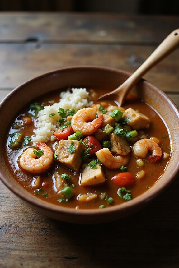 roux aromatics protein rice