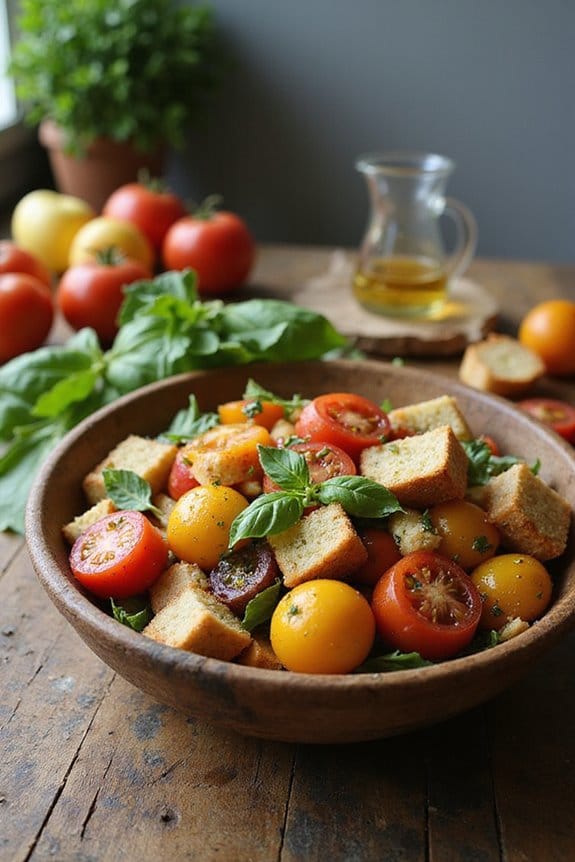 rustic summer salad preparation