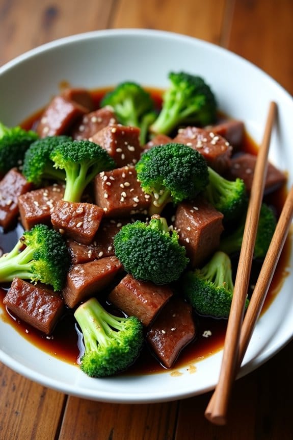 savory beef and broccoli
