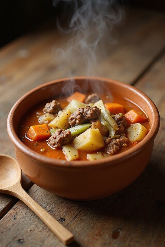 savory hamburger vegetable soup