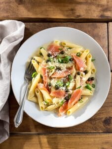 savory smoked salmon pasta