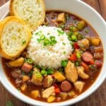 soulful chicken sausage gumbo